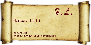 Hatos Lili névjegykártya